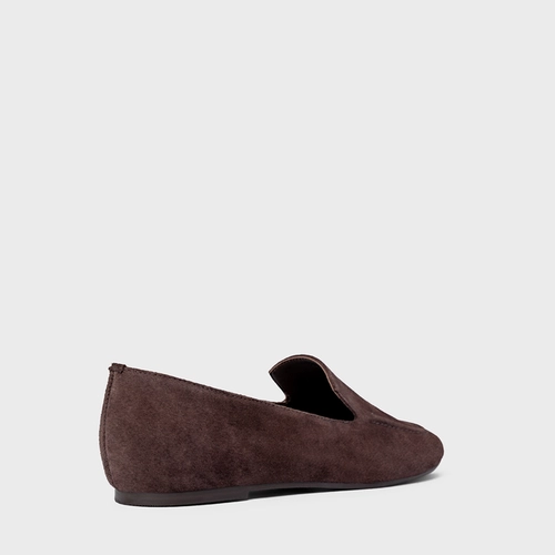 Loafer Simple Couro Suede Marrom Ganache