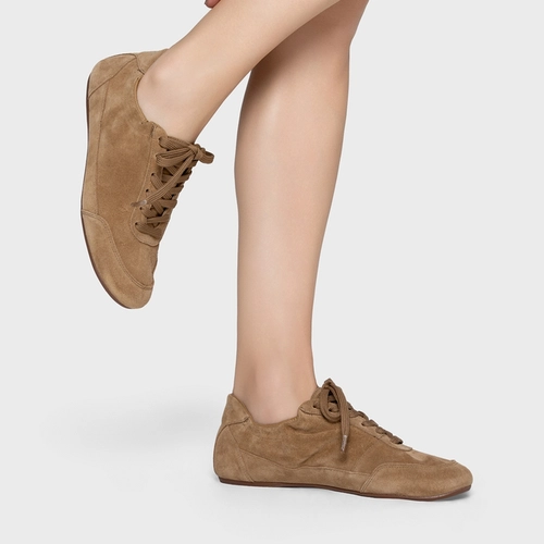 Tênis Ripple Couro Suede Bege Almond