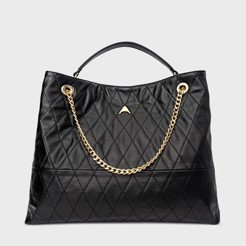 Bolsa Tote Barbara Grande Couro Preto