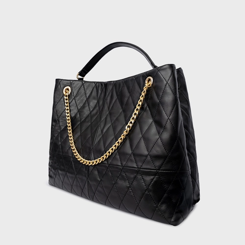 Bolsa Tote Barbara Grande Couro Preto