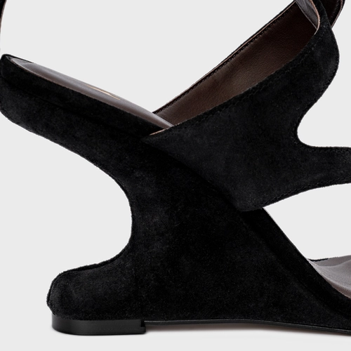 Sandália Frame Salto Anabela Curve Preto