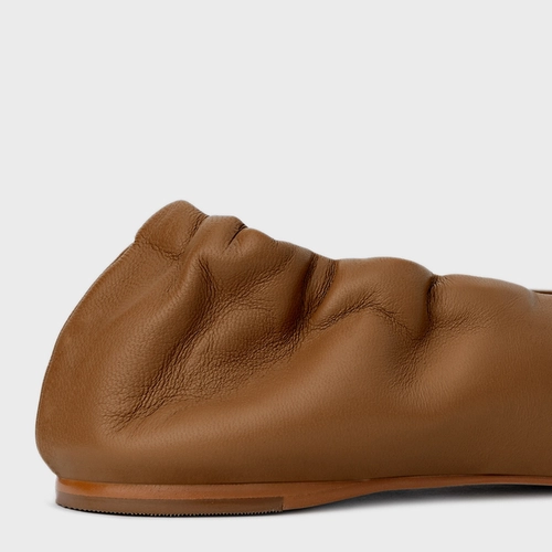 Sapatilha Ripple Bico Fino Couro Marrom Saddle