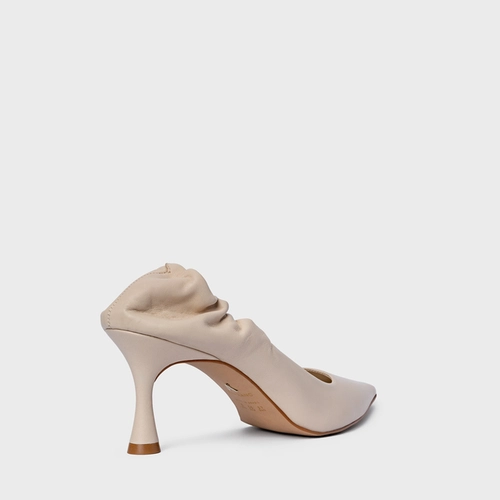 Scarpin Ripple Salto Fino Couro Off White Cotton