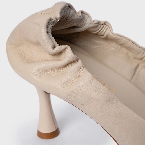 Scarpin Ripple Salto Fino Couro Off White Cotton