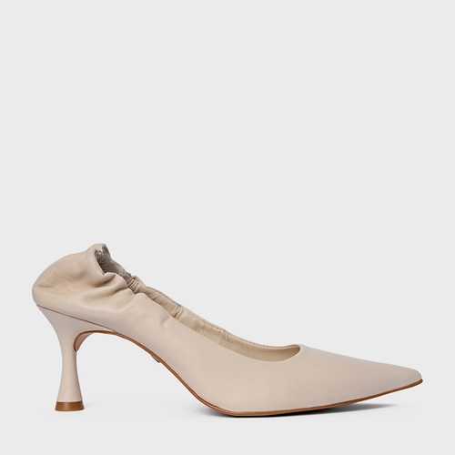 Scarpin Ripple Salto Fino Couro Off White Cotton