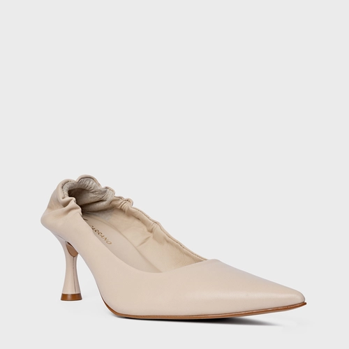 Scarpin Ripple Salto Fino Couro Off White Cotton