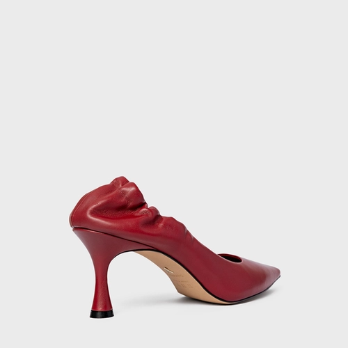 Scarpin Ripple Salto Fino Couro Vermelho Malbec
