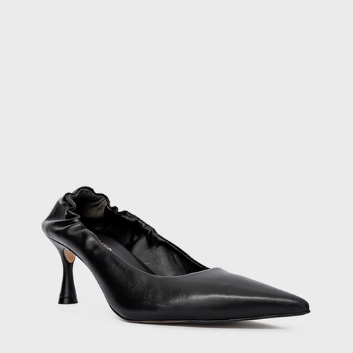 Scarpin Ripple Salto Fino Couro Preto