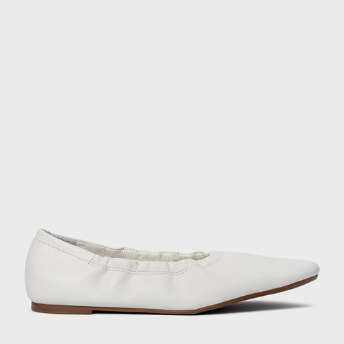 Sapatilha Ripple Bico Alongado Couro Branco