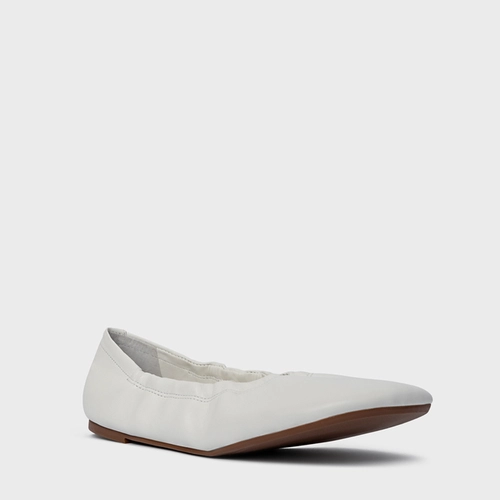 Sapatilha Ripple Bico Alongado Couro Branco