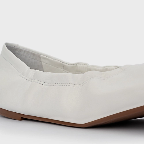 Sapatilha Ripple Bico Alongado Couro Branco