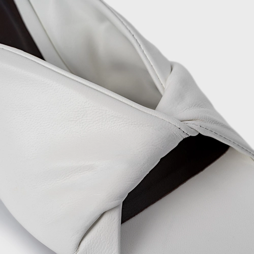 Open Mule Twist Salto Fino Couro Branco