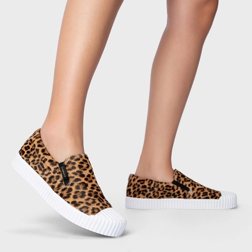 Tênis Slip On Kicks Pelo Animal Print Honey