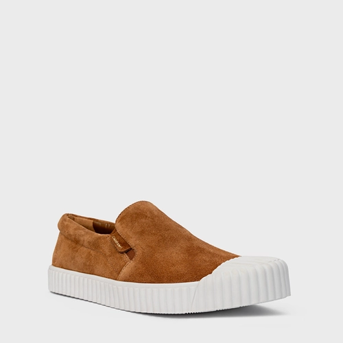 Tênis Slip On Kicks Couro Suede Marrom Saddle