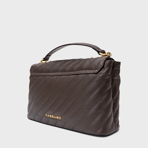 Bolsa Tiracolo Liza Média Couro Marrom Dark Brown