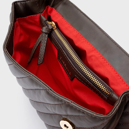 Bolsa Tiracolo Liza Média Couro Marrom Dark Brown