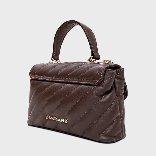 Bolsa Tiracolo Liza Pequena Couro Marrom Dark Brown