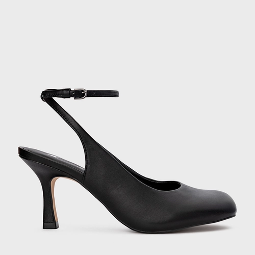 Scarpin Slingback Blown Salto Fino Couro Preto