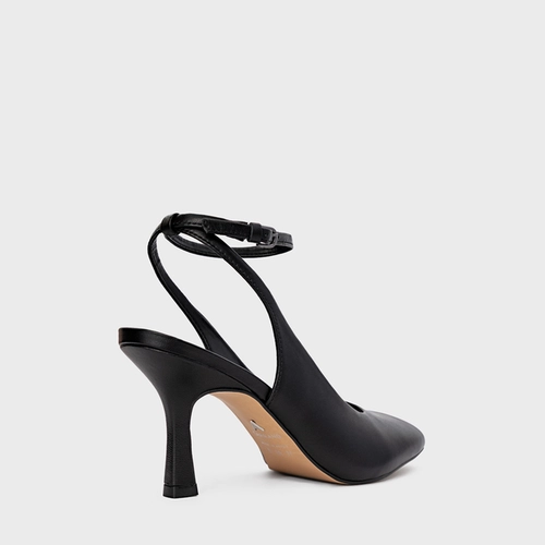 Scarpin Slingback Blown Salto Fino Couro Preto