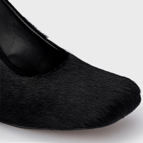 Scarpin Slingback Blown Salto Fino Pelo Preto