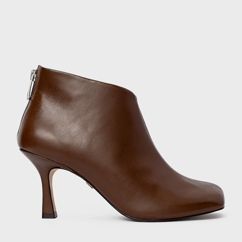 Bota Blown Salto Fino Couro Marrom Brownie