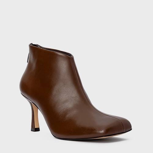 Bota Blown Salto Fino Couro Marrom Brownie