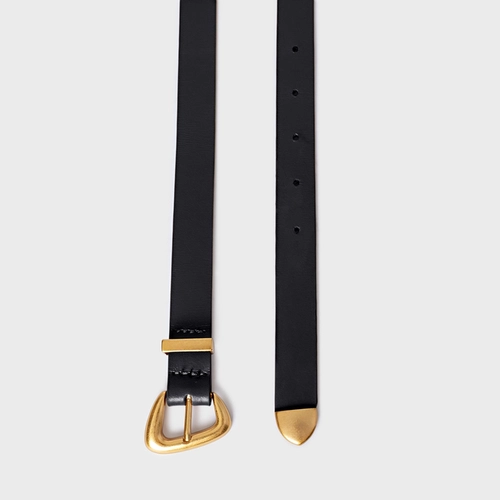 Cinto Western Buckle Fino Couro Preto