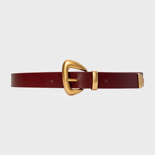Cinto Western Buckle Médio Couro Vinho Mahogany