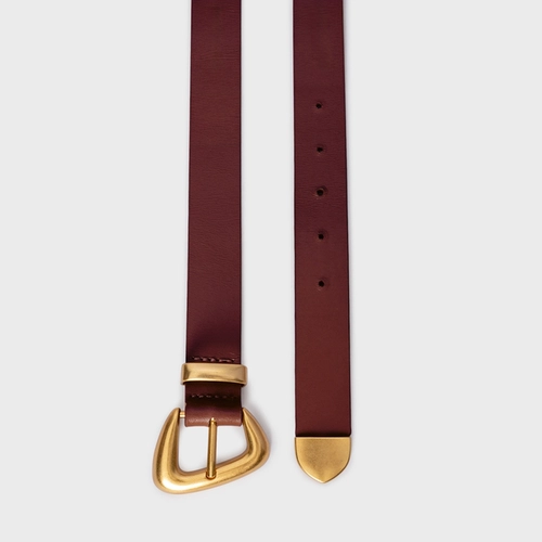 Cinto Western Buckle Médio Couro Vinho Mahogany