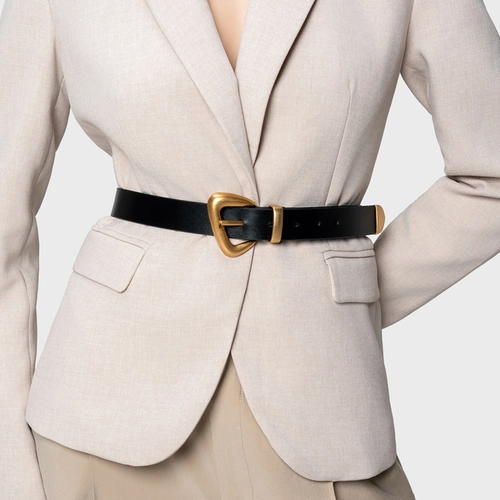 Cinto Western Buckle Médio Couro Preto