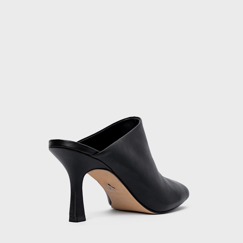 Mule Blown Salto Fino Couro Preto