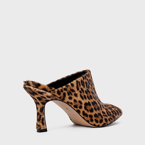 Mule Blown Salto Fino Pelo Animal Print Honey