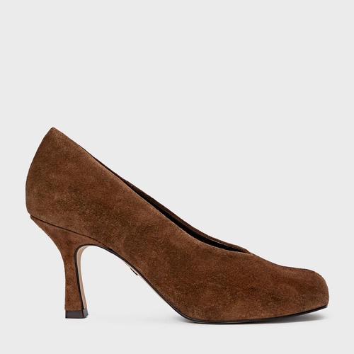 Scarpin Blown Salto Fino Couro Suede Marrom Brownie