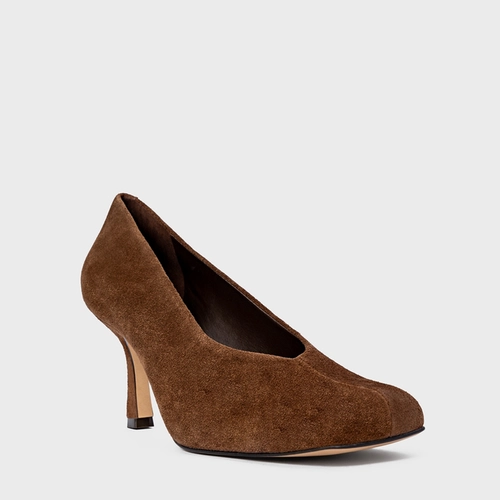 Scarpin Blown Salto Fino Couro Suede Marrom Brownie