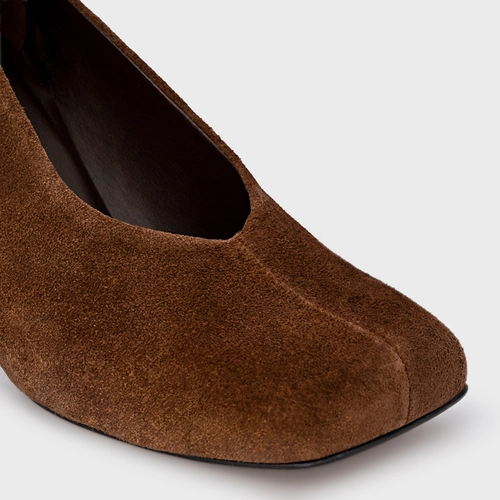 Scarpin Blown Salto Fino Couro Suede Marrom Brownie