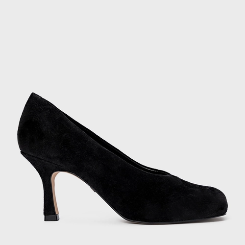 Scarpin Blown Salto Fino Couro Suede Preto