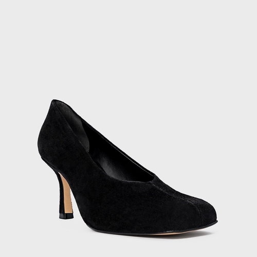 Scarpin Blown Salto Fino Couro Suede Preto