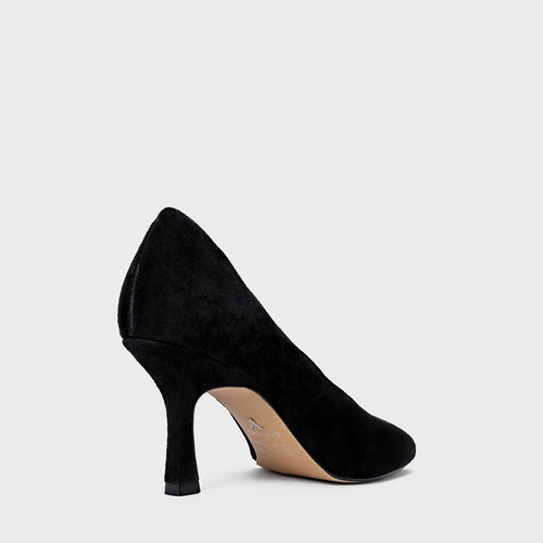 Scarpin Blown Salto Fino Couro Suede Preto