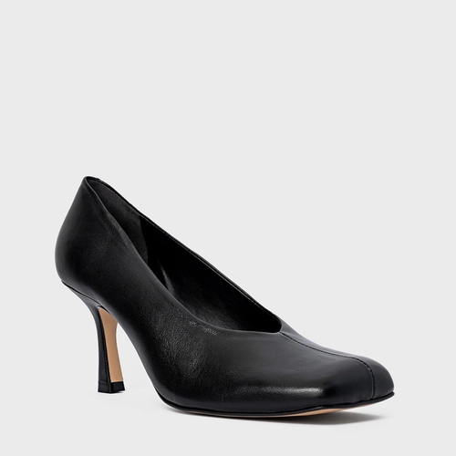 Scarpin Blown Salto Fino Couro Preto