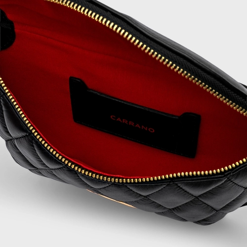 Bolsa Pochete Tiracolo Rhaica Média Couro Preto