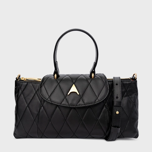 Bolsa Tiracolo Marga Média Couro Preto