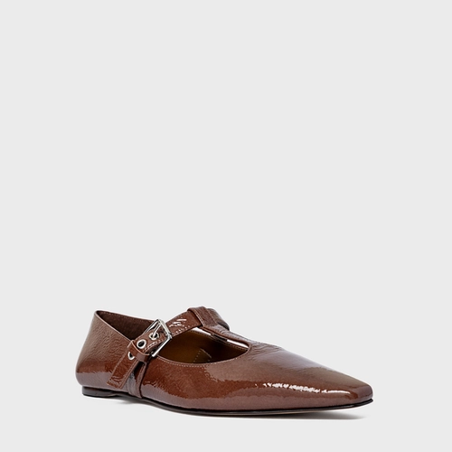 Sapatilha Heritage Couro Verniz Marrom Brownie