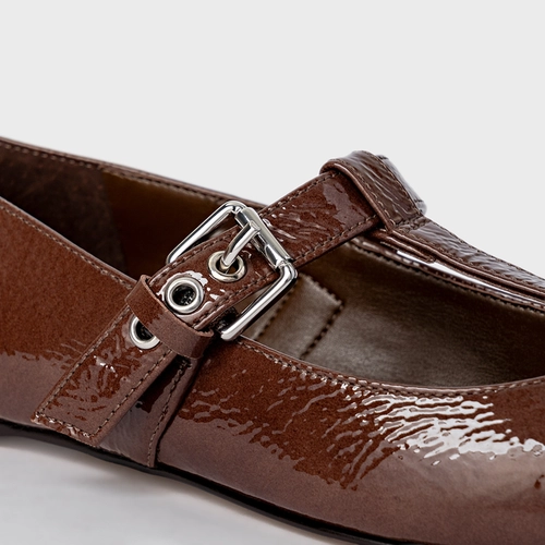 Sapatilha Heritage Couro Verniz Marrom Brownie