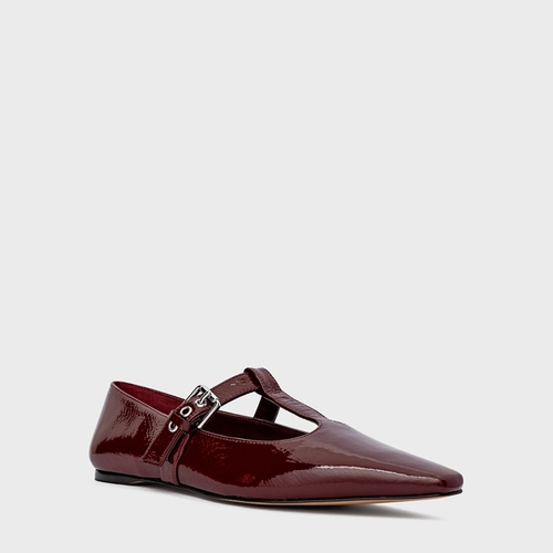 Sapatilha Heritage Couro Verniz Vinho Mahogany