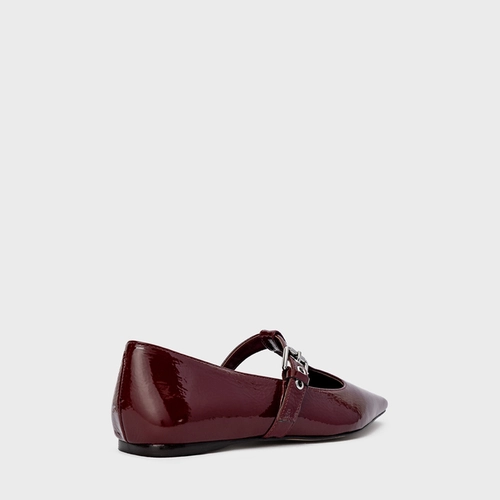 Sapatilha Heritage Couro Verniz Vinho Mahogany