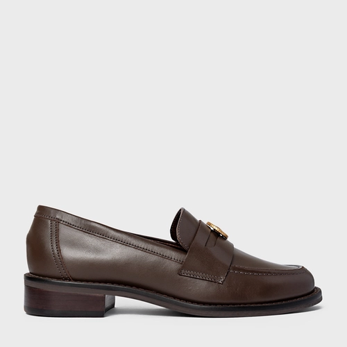 Loafer Coin Couro Marrom Dark Brown