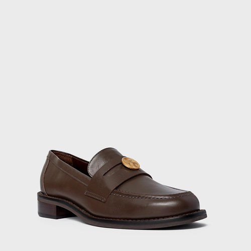 Loafer Coin Couro Marrom Dark Brown
