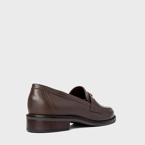 Loafer Coin Couro Marrom Dark Brown