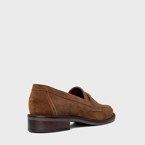 Loafer Coin Couro Suede Marrom Brownie