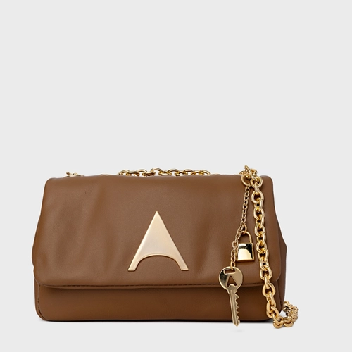 Bolsa Tiracolo Awake Pequena Couro Marrom Saddle